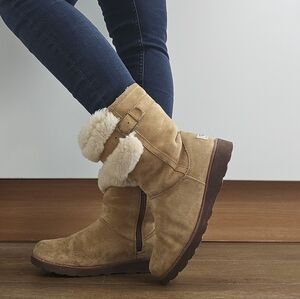 Ugg Australia Skylir Chestnut Leather Sherpa Winter Boots Size 4